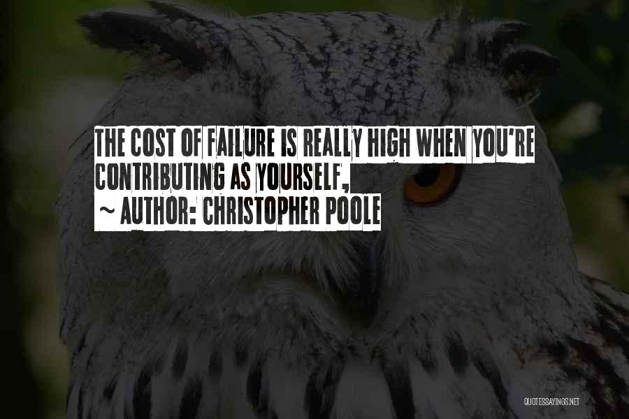 Christopher Poole Quotes: The Cost Of Failure Is Really High When You're Contributing As Yourself,