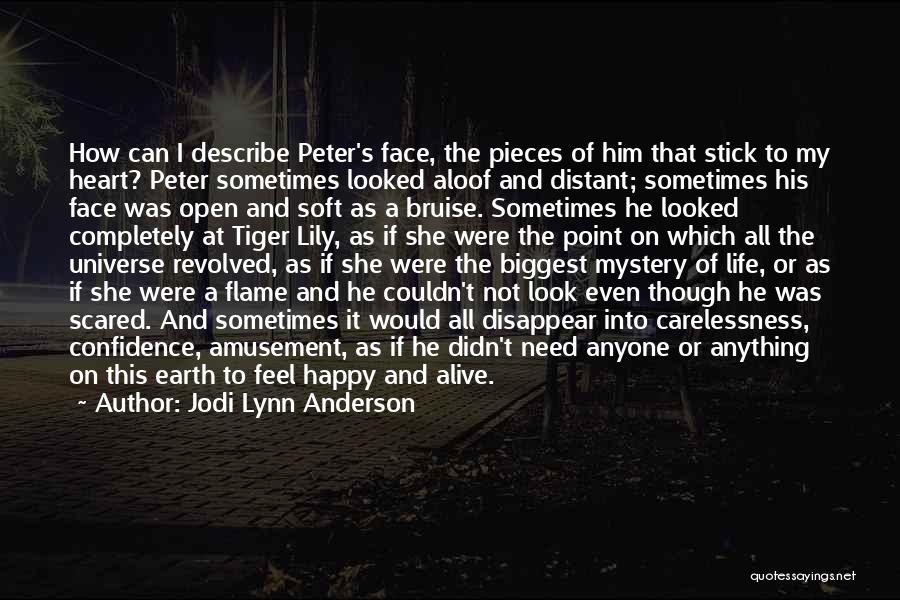 Jodi Lynn Anderson Quotes: How Can I Describe Peter's Face, The Pieces Of Him That Stick To My Heart? Peter Sometimes Looked Aloof And