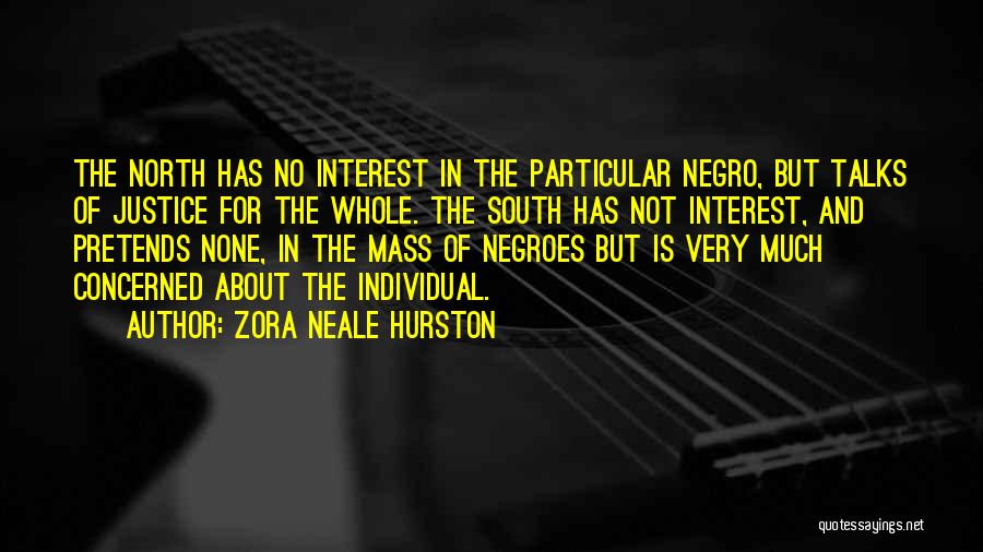 Zora Neale Hurston Quotes: The North Has No Interest In The Particular Negro, But Talks Of Justice For The Whole. The South Has Not