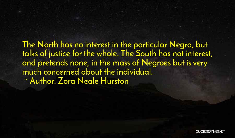 Zora Neale Hurston Quotes: The North Has No Interest In The Particular Negro, But Talks Of Justice For The Whole. The South Has Not