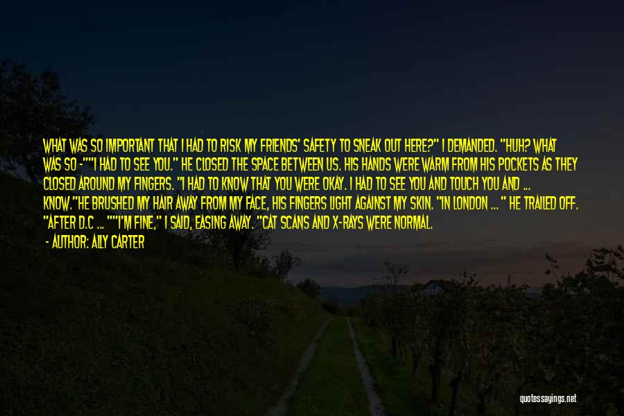 Ally Carter Quotes: What Was So Important That I Had To Risk My Friends' Safety To Sneak Out Here? I Demanded. Huh? What