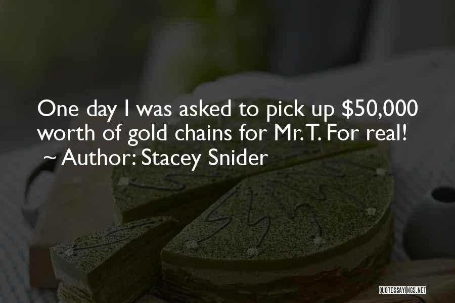Stacey Snider Quotes: One Day I Was Asked To Pick Up $50,000 Worth Of Gold Chains For Mr. T. For Real!