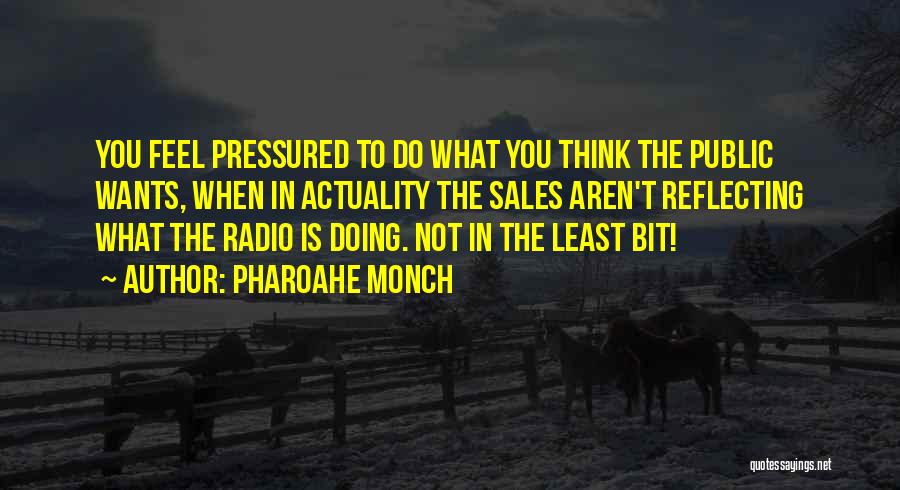 Pharoahe Monch Quotes: You Feel Pressured To Do What You Think The Public Wants, When In Actuality The Sales Aren't Reflecting What The