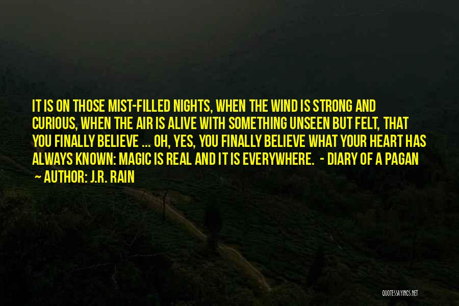 J.R. Rain Quotes: It Is On Those Mist-filled Nights, When The Wind Is Strong And Curious, When The Air Is Alive With Something