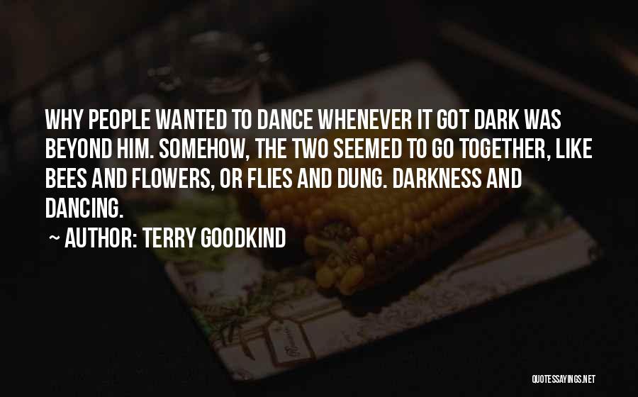 Terry Goodkind Quotes: Why People Wanted To Dance Whenever It Got Dark Was Beyond Him. Somehow, The Two Seemed To Go Together, Like