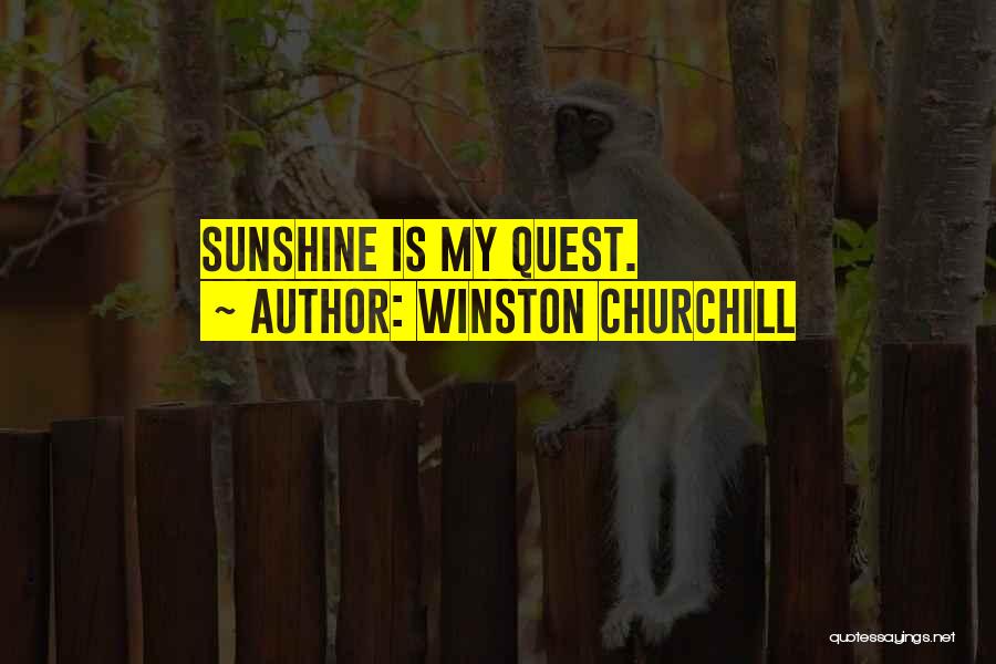 Winston Churchill Quotes: Sunshine Is My Quest.