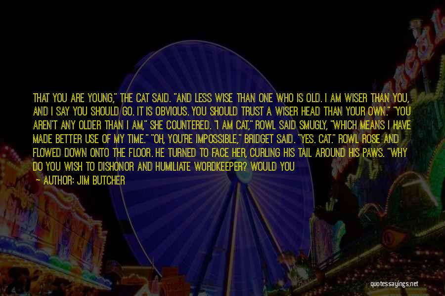 Jim Butcher Quotes: That You Are Young, The Cat Said. And Less Wise Than One Who Is Old. I Am Wiser Than You,