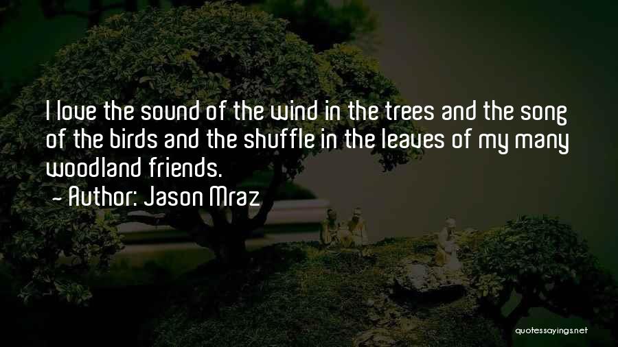 Jason Mraz Quotes: I Love The Sound Of The Wind In The Trees And The Song Of The Birds And The Shuffle In