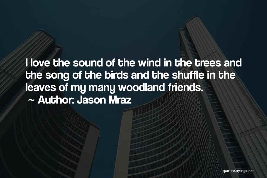 Jason Mraz Quotes: I Love The Sound Of The Wind In The Trees And The Song Of The Birds And The Shuffle In