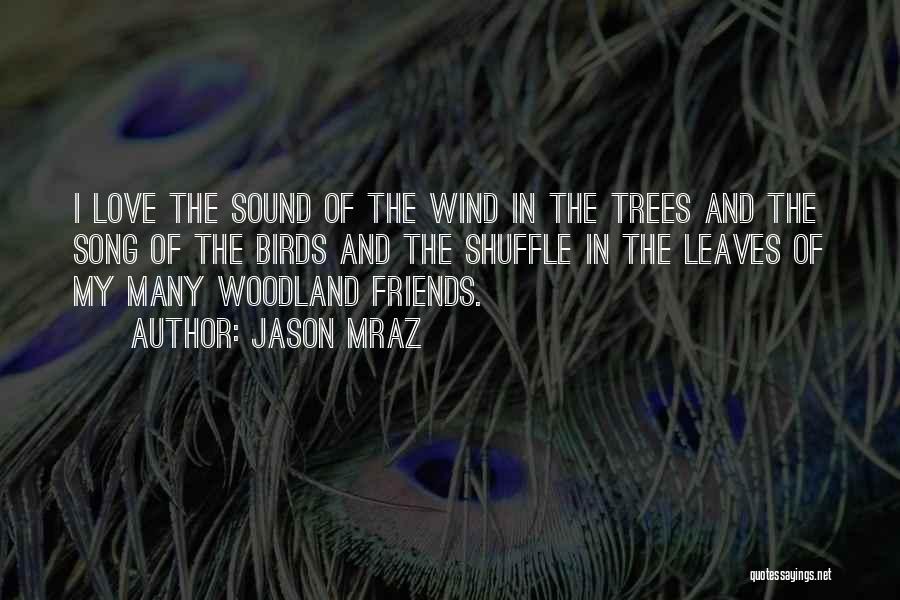 Jason Mraz Quotes: I Love The Sound Of The Wind In The Trees And The Song Of The Birds And The Shuffle In