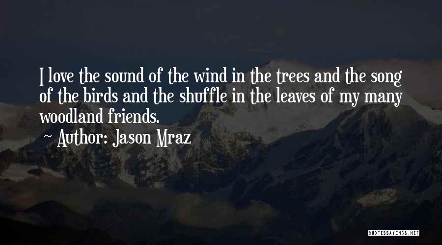 Jason Mraz Quotes: I Love The Sound Of The Wind In The Trees And The Song Of The Birds And The Shuffle In