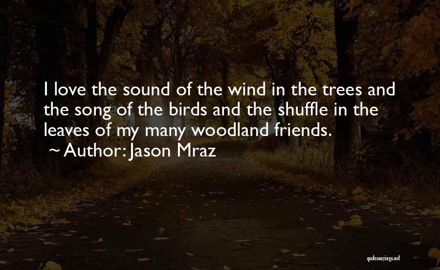 Jason Mraz Quotes: I Love The Sound Of The Wind In The Trees And The Song Of The Birds And The Shuffle In