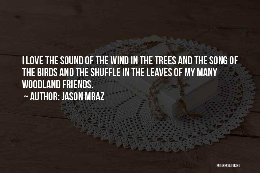 Jason Mraz Quotes: I Love The Sound Of The Wind In The Trees And The Song Of The Birds And The Shuffle In