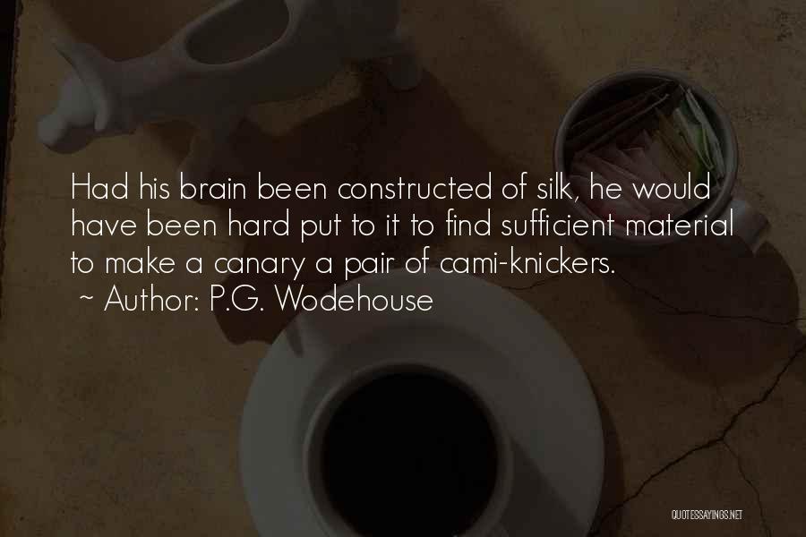P.G. Wodehouse Quotes: Had His Brain Been Constructed Of Silk, He Would Have Been Hard Put To It To Find Sufficient Material To
