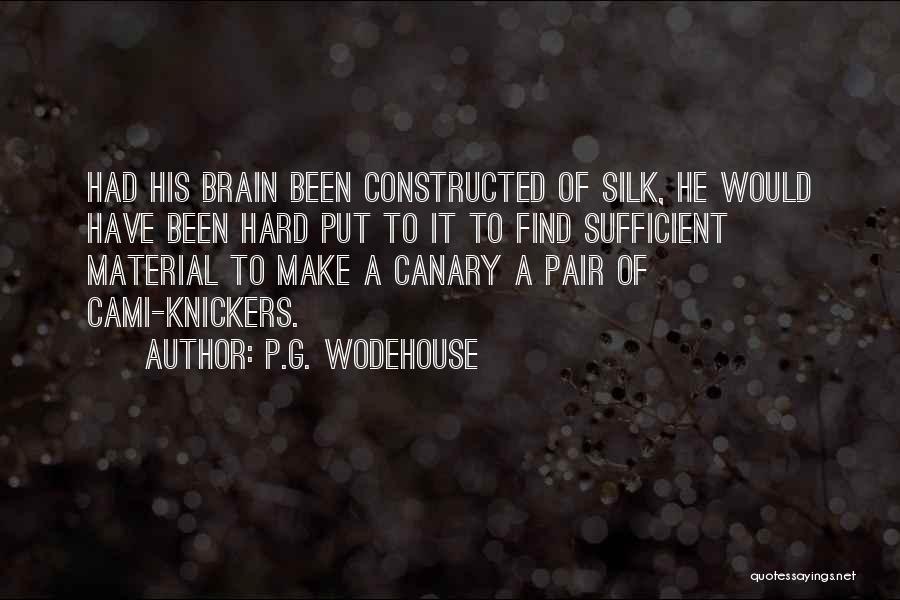 P.G. Wodehouse Quotes: Had His Brain Been Constructed Of Silk, He Would Have Been Hard Put To It To Find Sufficient Material To