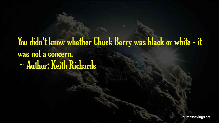 Keith Richards Quotes: You Didn't Know Whether Chuck Berry Was Black Or White - It Was Not A Concern.