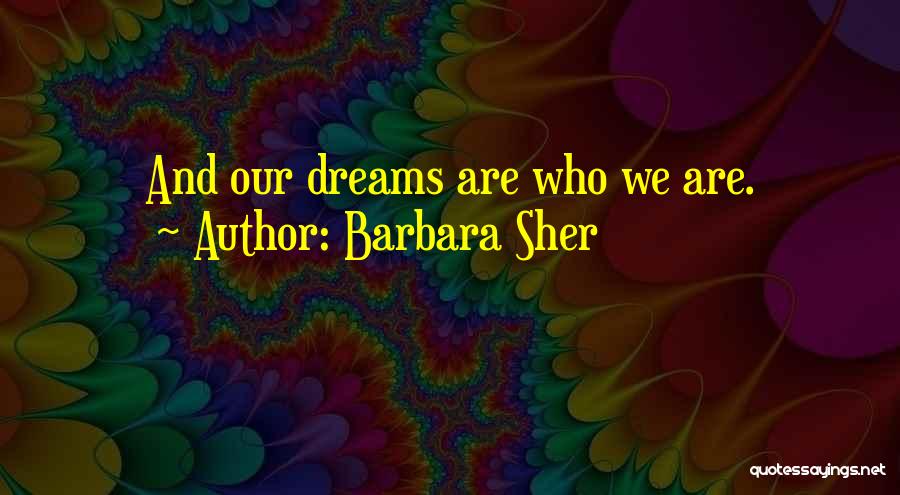 Barbara Sher Quotes: And Our Dreams Are Who We Are.