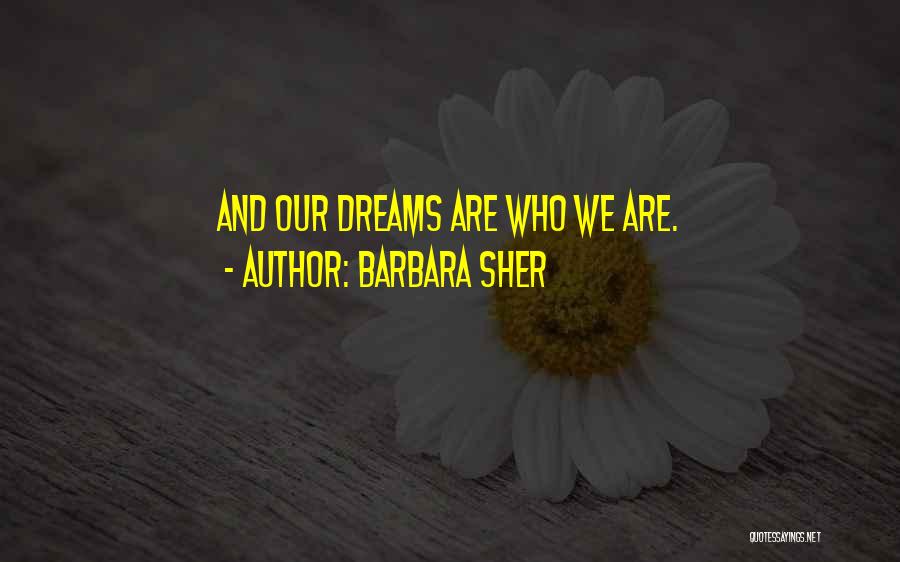 Barbara Sher Quotes: And Our Dreams Are Who We Are.