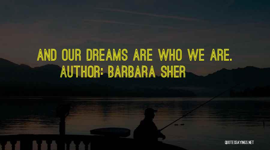 Barbara Sher Quotes: And Our Dreams Are Who We Are.