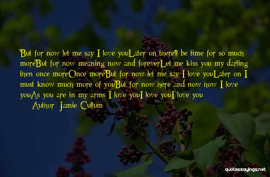 Jamie Cullum Quotes: But For Now Let Me Say I Love Youlater On There'll Be Time For So Much Morebut For Now Meaning