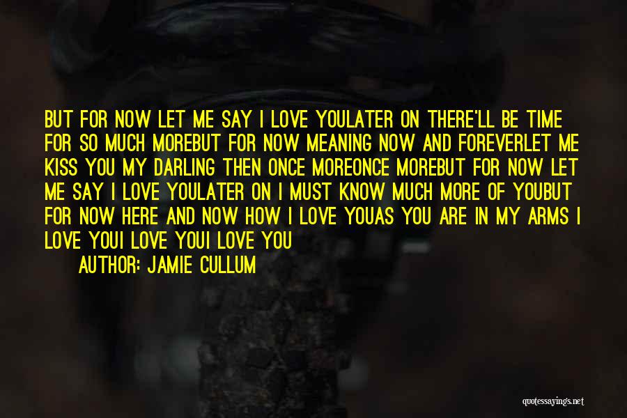 Jamie Cullum Quotes: But For Now Let Me Say I Love Youlater On There'll Be Time For So Much Morebut For Now Meaning