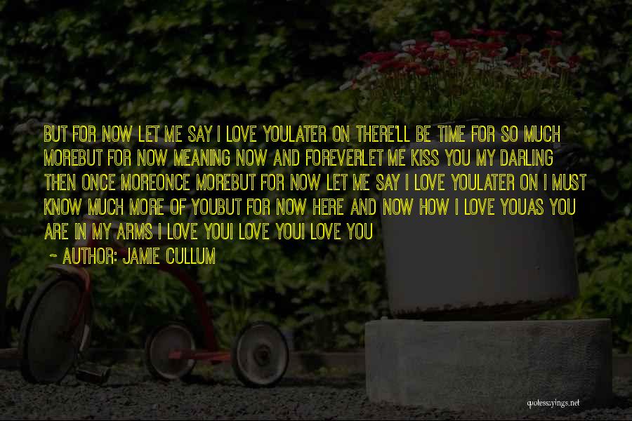 Jamie Cullum Quotes: But For Now Let Me Say I Love Youlater On There'll Be Time For So Much Morebut For Now Meaning