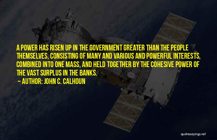 John C. Calhoun Quotes: A Power Has Risen Up In The Government Greater Than The People Themselves, Consisting Of Many And Various And Powerful