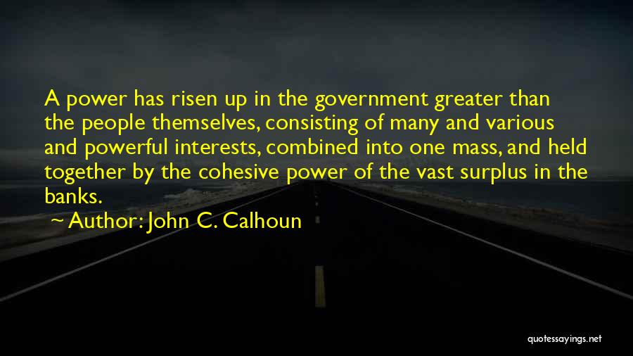 John C. Calhoun Quotes: A Power Has Risen Up In The Government Greater Than The People Themselves, Consisting Of Many And Various And Powerful