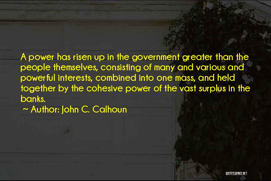 John C. Calhoun Quotes: A Power Has Risen Up In The Government Greater Than The People Themselves, Consisting Of Many And Various And Powerful