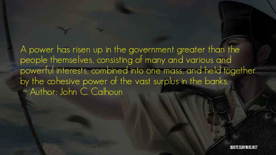 John C. Calhoun Quotes: A Power Has Risen Up In The Government Greater Than The People Themselves, Consisting Of Many And Various And Powerful