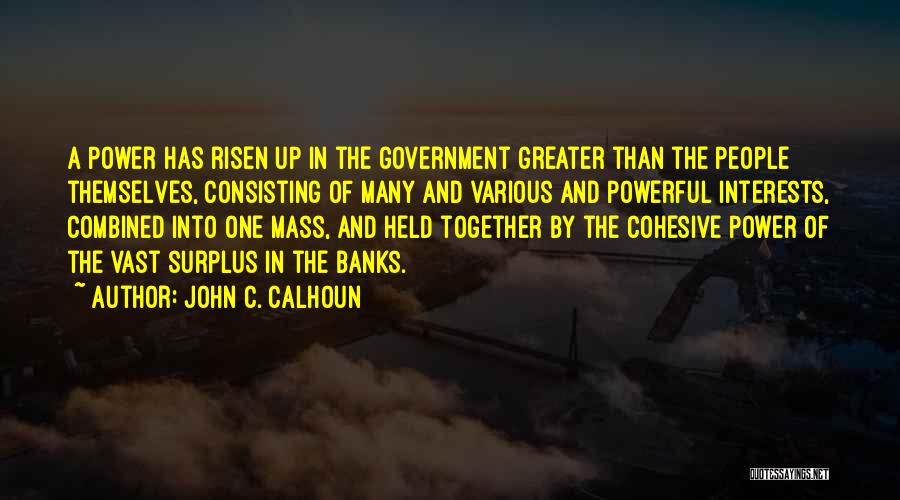 John C. Calhoun Quotes: A Power Has Risen Up In The Government Greater Than The People Themselves, Consisting Of Many And Various And Powerful