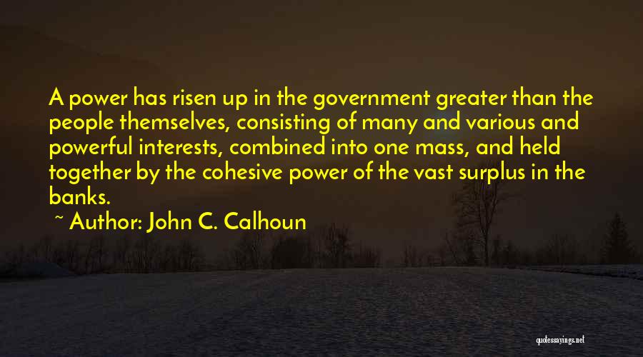 John C. Calhoun Quotes: A Power Has Risen Up In The Government Greater Than The People Themselves, Consisting Of Many And Various And Powerful