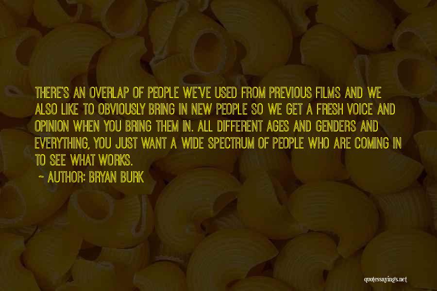 Bryan Burk Quotes: There's An Overlap Of People We've Used From Previous Films And We Also Like To Obviously Bring In New People