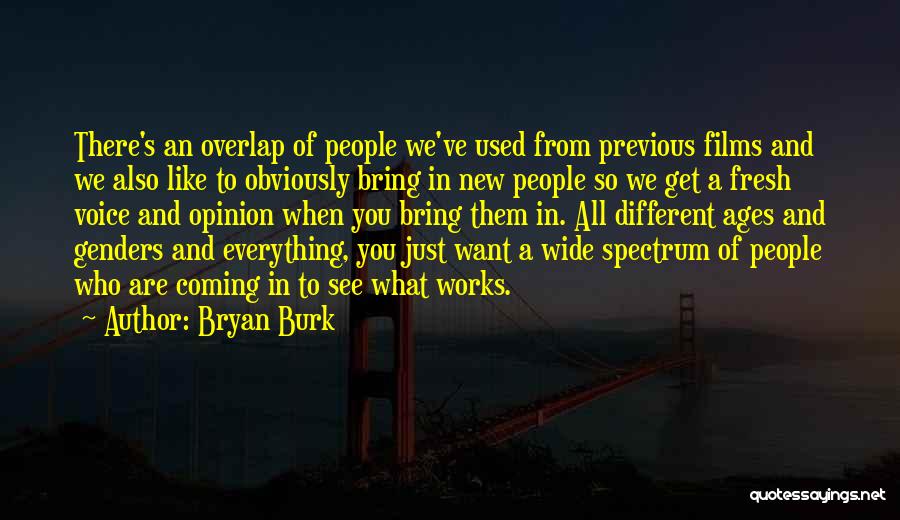 Bryan Burk Quotes: There's An Overlap Of People We've Used From Previous Films And We Also Like To Obviously Bring In New People