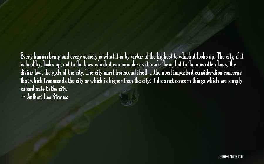 Leo Strauss Quotes: Every Human Being And Every Society Is What It Is By Virtue Of The Highest To Which It Looks Up.