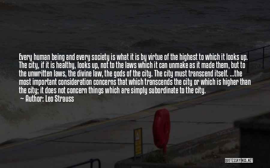 Leo Strauss Quotes: Every Human Being And Every Society Is What It Is By Virtue Of The Highest To Which It Looks Up.