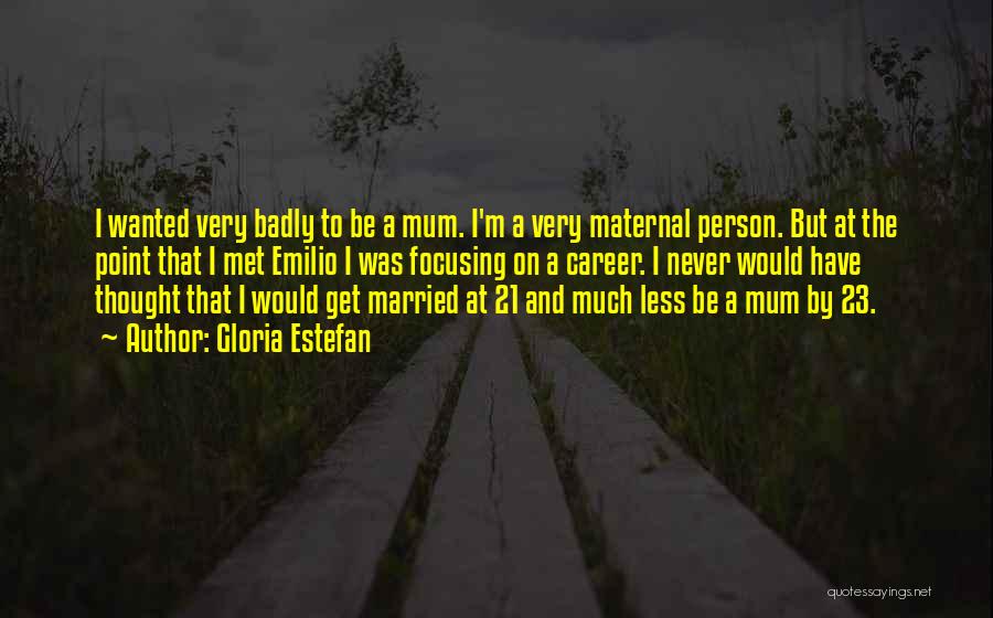 Gloria Estefan Quotes: I Wanted Very Badly To Be A Mum. I'm A Very Maternal Person. But At The Point That I Met