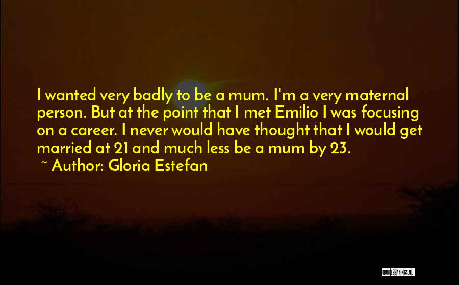 Gloria Estefan Quotes: I Wanted Very Badly To Be A Mum. I'm A Very Maternal Person. But At The Point That I Met