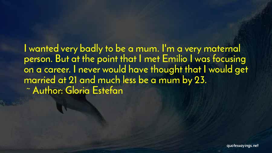 Gloria Estefan Quotes: I Wanted Very Badly To Be A Mum. I'm A Very Maternal Person. But At The Point That I Met