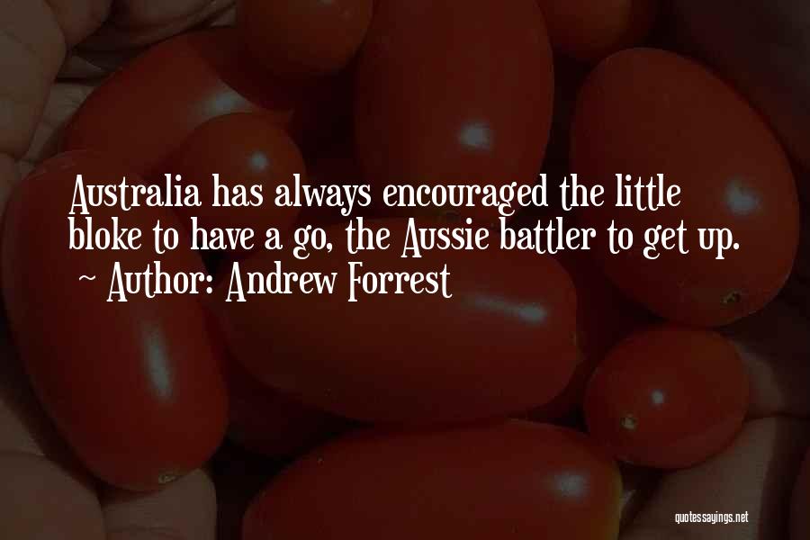 Andrew Forrest Quotes: Australia Has Always Encouraged The Little Bloke To Have A Go, The Aussie Battler To Get Up.