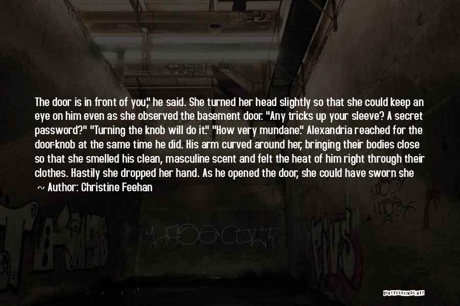 Christine Feehan Quotes: The Door Is In Front Of You, He Said. She Turned Her Head Slightly So That She Could Keep An