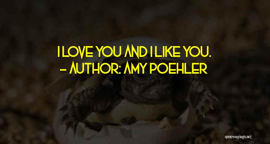 Amy Poehler Quotes: I Love You And I Like You.