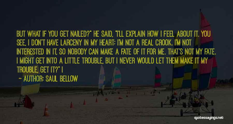 Saul Bellow Quotes: But What If You Get Nailed? He Said, I'll Explain How I Feel About It. You See, I Don't Have