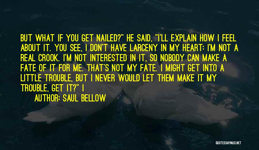 Saul Bellow Quotes: But What If You Get Nailed? He Said, I'll Explain How I Feel About It. You See, I Don't Have