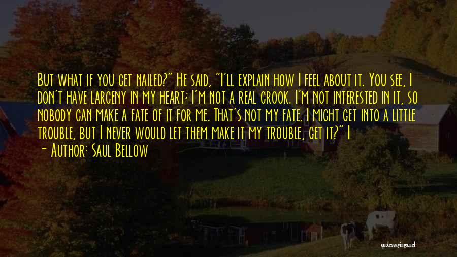 Saul Bellow Quotes: But What If You Get Nailed? He Said, I'll Explain How I Feel About It. You See, I Don't Have