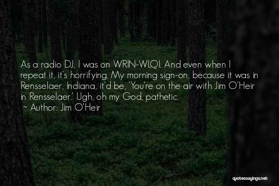Jim O'Heir Quotes: As A Radio Dj, I Was On Wrin-wlqi. And Even When I Repeat It, It's Horrifying. My Morning Sign-on, Because