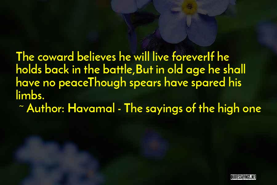 Havamal - The Sayings Of The High One Quotes: The Coward Believes He Will Live Foreverif He Holds Back In The Battle,but In Old Age He Shall Have No