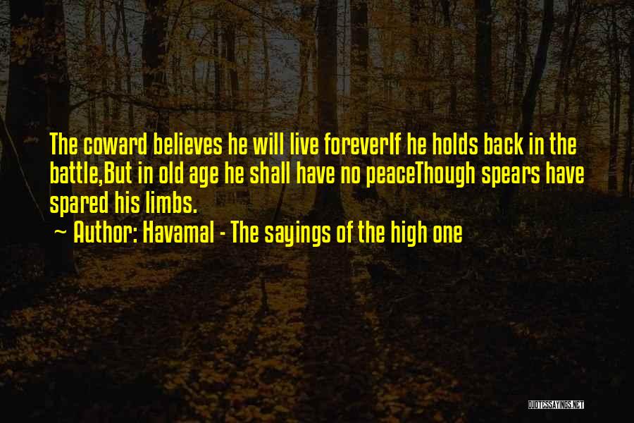 Havamal - The Sayings Of The High One Quotes: The Coward Believes He Will Live Foreverif He Holds Back In The Battle,but In Old Age He Shall Have No
