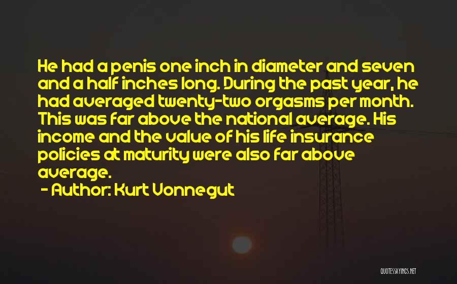 Kurt Vonnegut Quotes: He Had A Penis One Inch In Diameter And Seven And A Half Inches Long. During The Past Year, He