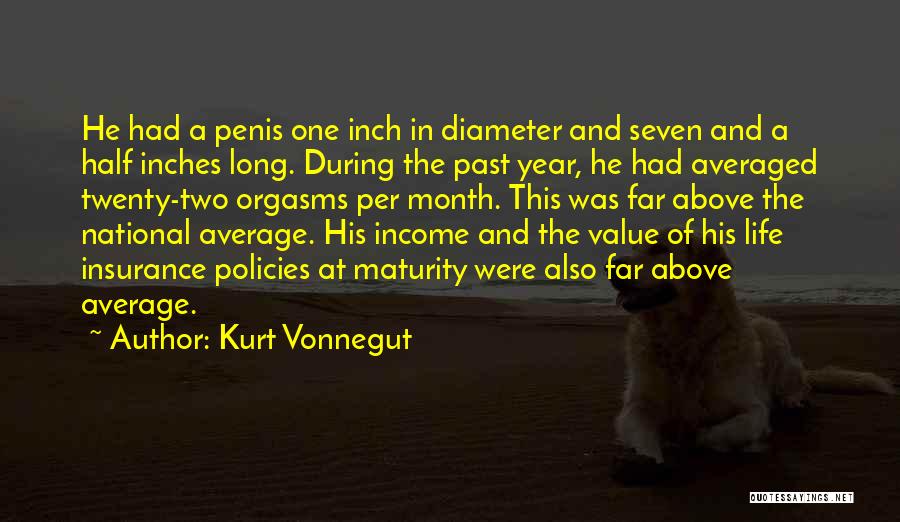 Kurt Vonnegut Quotes: He Had A Penis One Inch In Diameter And Seven And A Half Inches Long. During The Past Year, He